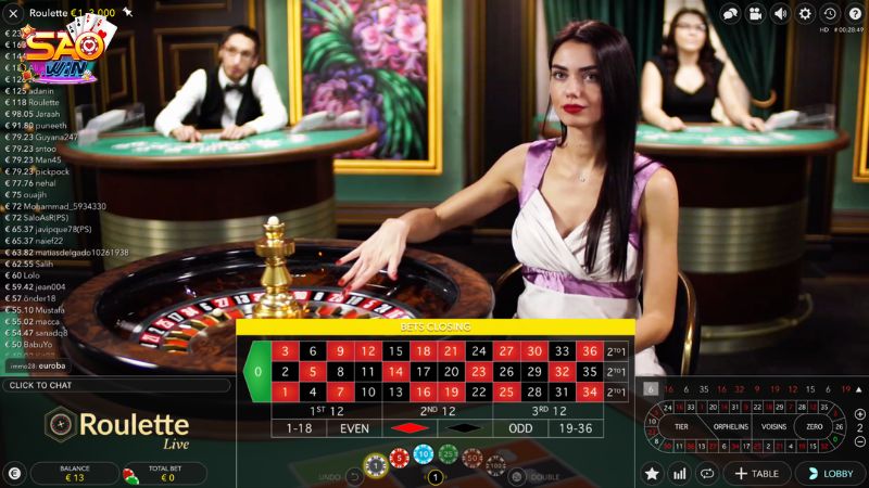 Anh em có thể tìm kiếm vận may với đa dạng cách chơi trong game Live Roulette 