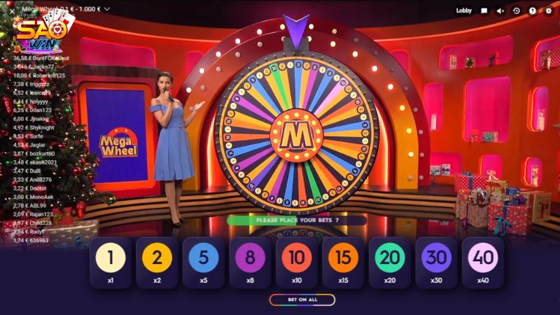 Game thủ cũng có thể giải trí với trò chơi giải trí truyền hình Mega Wheel